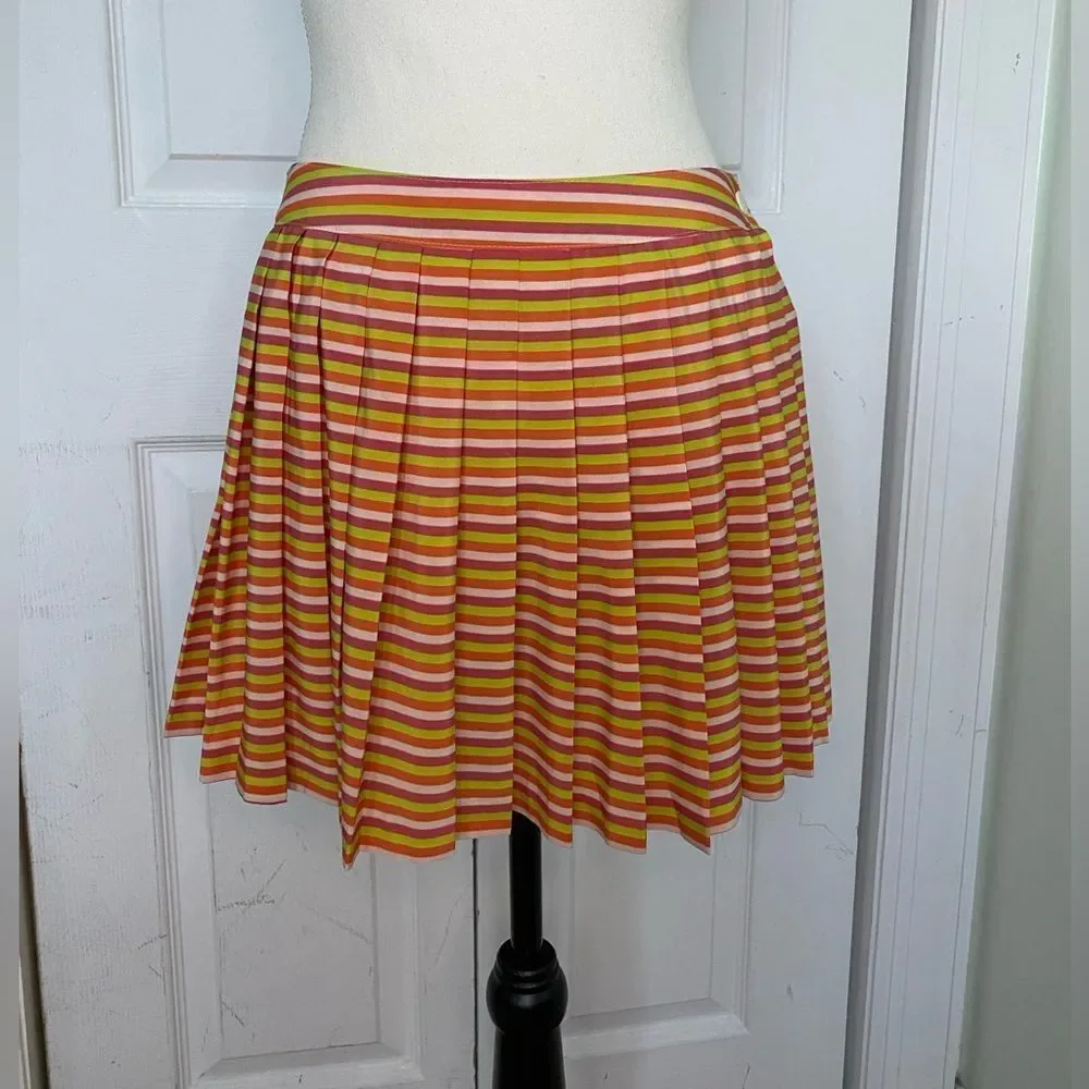 Y2K Lacoste Striped Accordion Skirt